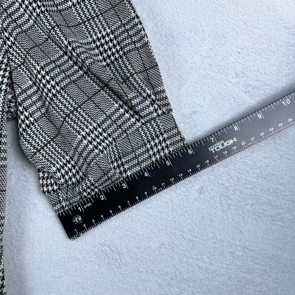 Sonja Betro Sheath Mini Dress Houndstooth Puff Sleeves Womens Gray Size X Large - Picture 12 of 13